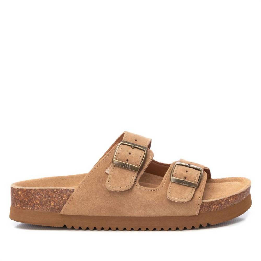 NEW XTI women's flat sandals in camel